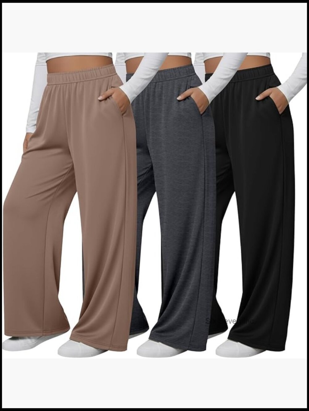 Plus Size Wide Leg Yoga Pants with Drawstring, Baggy Sweatpants Joggers